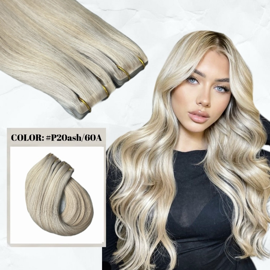 Extensii Invisible Tape Balayage #20 ASH/#60A Extensii Invisible Tape Balayage #20 ASH/#60A